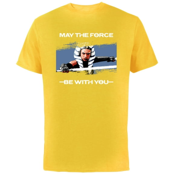 Star Wars Ahsoka Tano May the Force Be With You Disney - Short Sleeve Cotton T-Shirt for Adults - Customized-Yellow