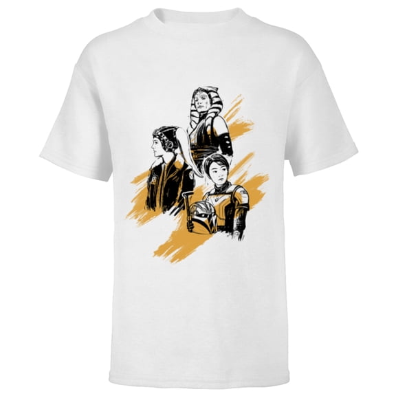 Star Wars Ahsoka Tano Sabine Wren Hera Syndulla Sketch Art - Short Sleeve T-Shirt for Kids - Customized-White