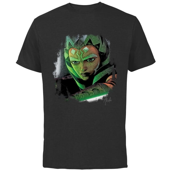 Star Wars Ahsoka Tano Tales of the Jedi Lightsaber Glow - Short Sleeve Cotton T-Shirt for Adults - Customized-Black