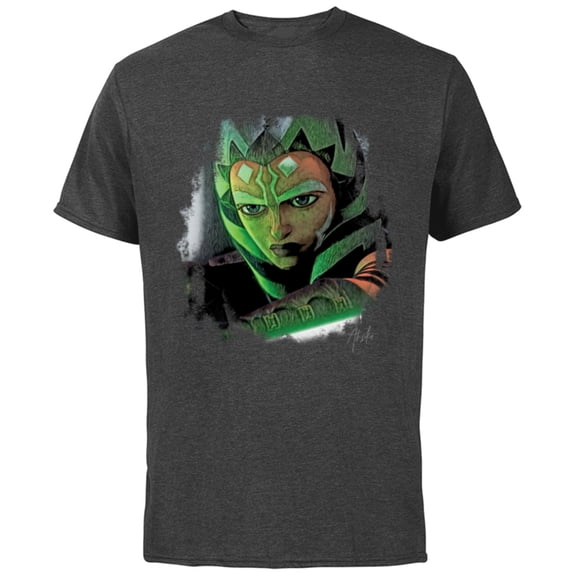 Star Wars Ahsoka Tano Tales of the Jedi Lightsaber Glow - Short Sleeve Cotton T-Shirt for Adults - Customized-Charcoal
