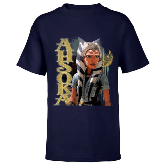 Star Wars Ahsoka Tano The Clone Wars Gone with a Trace - Short Sleeve T-Shirt for Kids - Customized-Navy