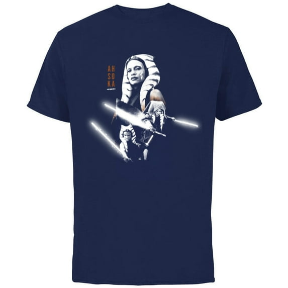 Star Wars Ahsoka Tano Three Faces of the Force Disney+ - Short Sleeve Cotton T-Shirt for Adults - Customized-Navy