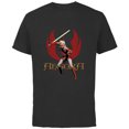thumbnail image 1 of Star Wars Ahsoka Tano with Lightsaber and Jedi Order Symbol - Short Sleeve Cotton T-Shirt for Adults - Customized-Black, 1 of 5