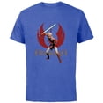 thumbnail image 1 of Star Wars Ahsoka Tano with Lightsaber and Jedi Order Symbol - Short Sleeve Cotton T-Shirt for Adults - Customized-Royal Heather, 1 of 5