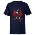 thumbnail image 1 of Star Wars Ahsoka Tano with Lightsaber and Jedi Order Symbol - Short Sleeve T-Shirt for Kids - Customized-Navy, 1 of 5