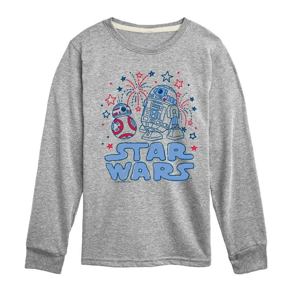 Star Wars - Americana BB8 R2D2 - Youth Boys Long Sleeve Graphic T-Shirt