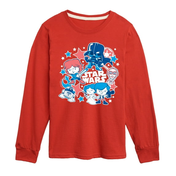 Star Wars - Americana Stickers - Toddler And Youth Long Sleeve Graphic T-Shirt