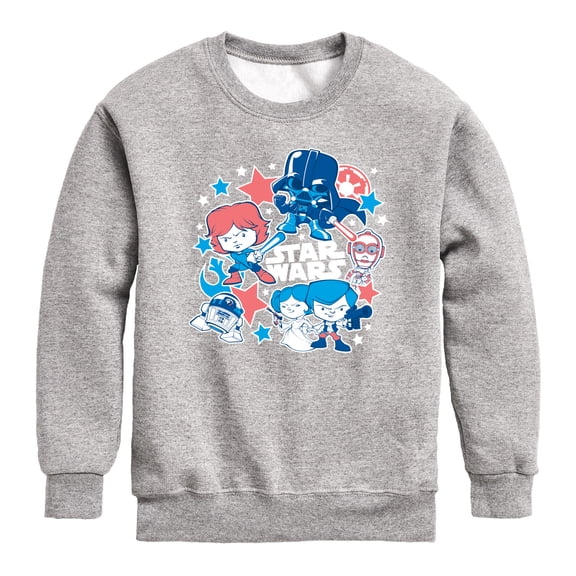 Star Wars - Americana Stickers - Youth Boys Crew Fleece Sweatshirt