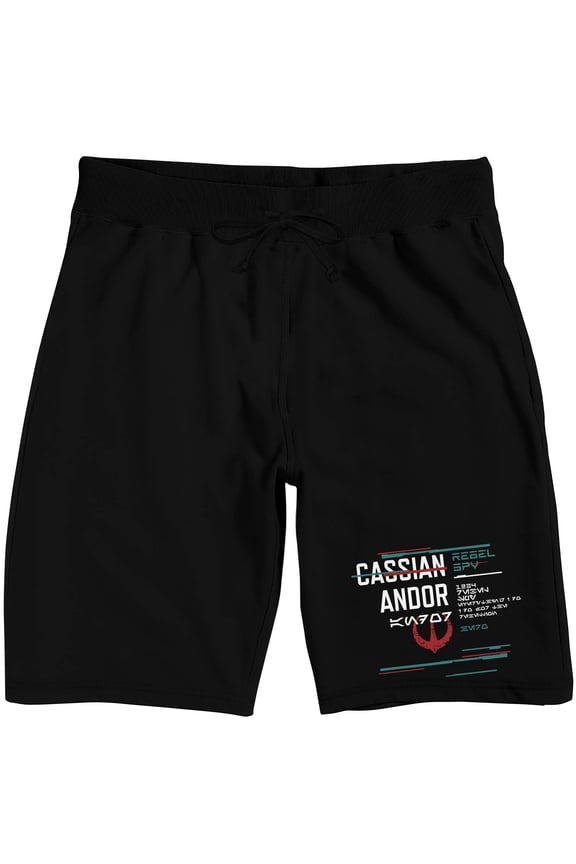 Star Wars: Andor Rebel Spy Men's Black Sleep Pajama Shorts-XL