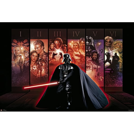 Star Wars Anthology - Movie Poster (Darth Vader - Episode I-VI Poster Backdrop)