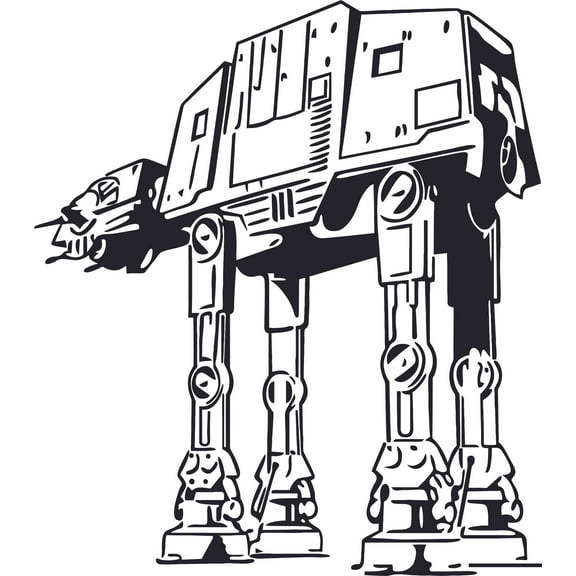 Star Wars Atat Robot Cartoon Character Wall Art Vinyl Sticker Design Decal Girls Boys Kids Bedroom Nursery Kindergarten Fun Home Children Room Decor Sticker Wall Art Vinyl Decor Size (30x27 inch)