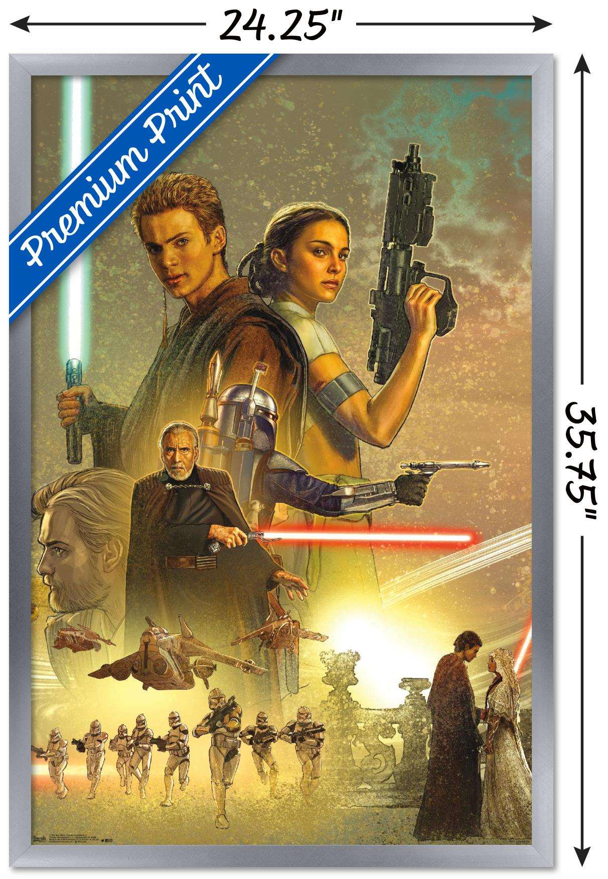 Star Wars: Attack Of The Clones - Celebration Mural Wall Poster, 22.375" x 34", Framed