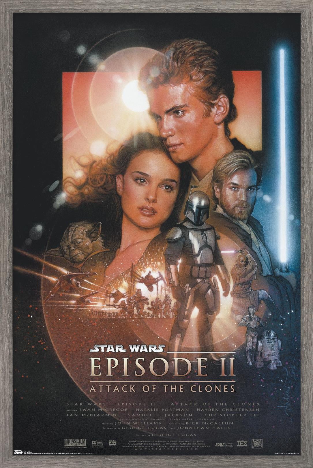 Star Wars: Attack Of The Clones - One Sheet Wall Poster, 22.375" x 34", Framed
