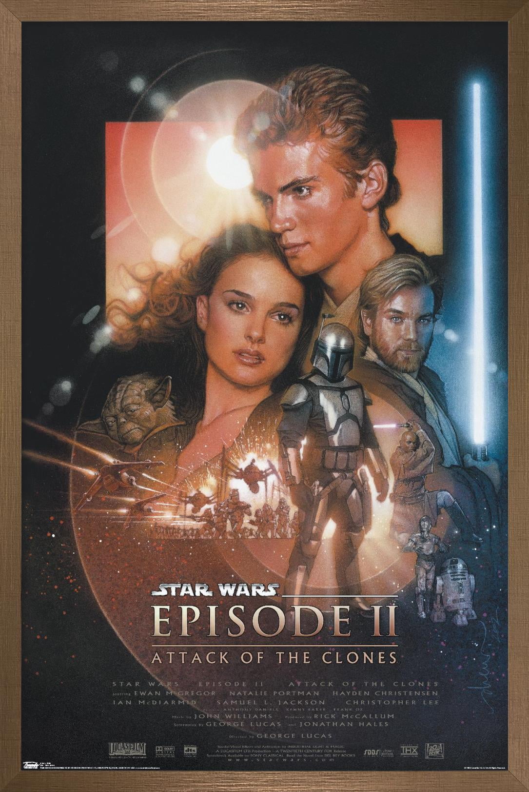 Star Wars: Attack Of The Clones - One Sheet Wall Poster, 22.375" x 34", Framed