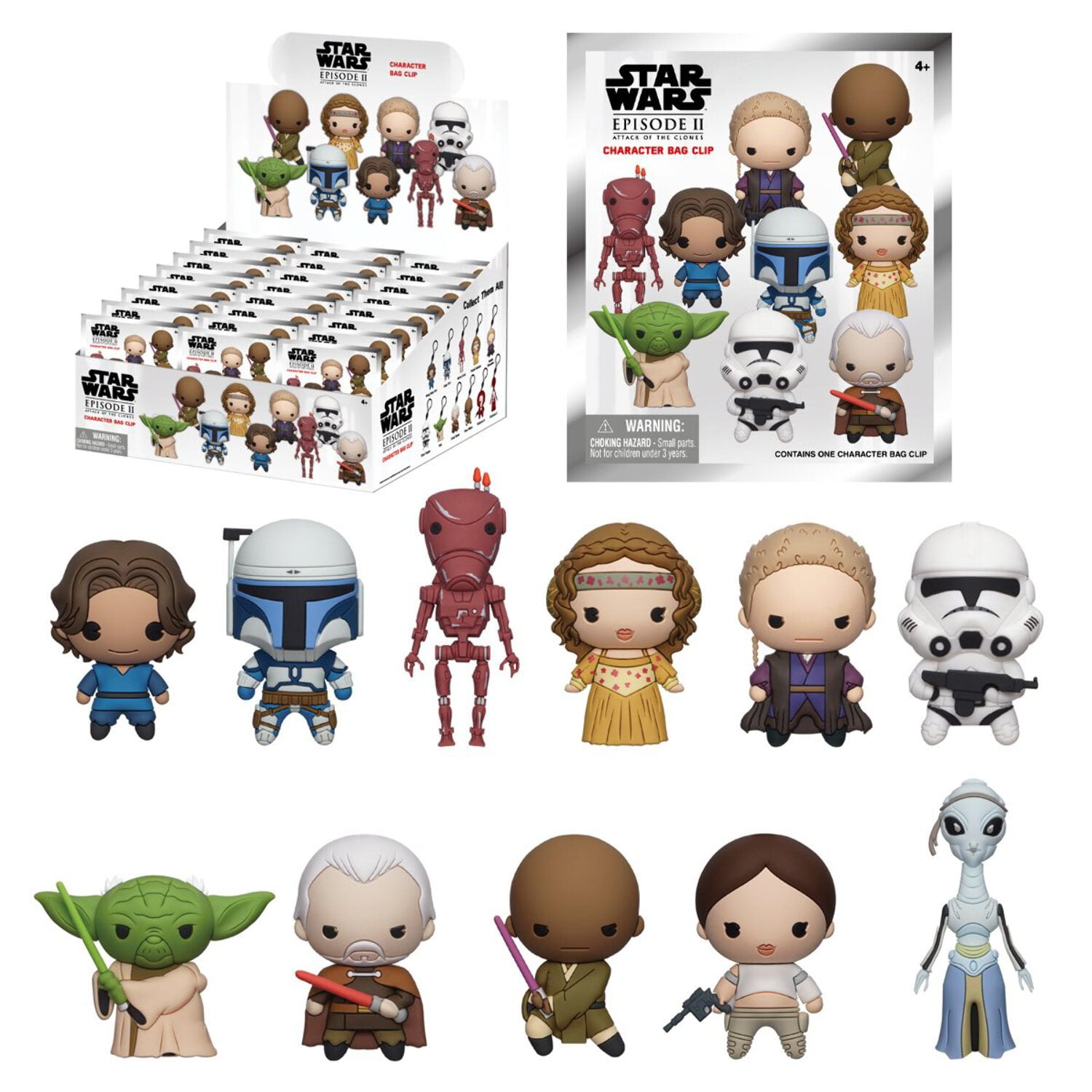 Star Wars Episode II Foam Bag Clip, 3D Figural Mystery Pack
