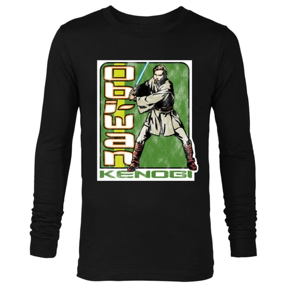 Star Wars Attack of the Clones Obi-Wan Kenobi - Long Sleeve T-Shirt for Men - Customized-Black