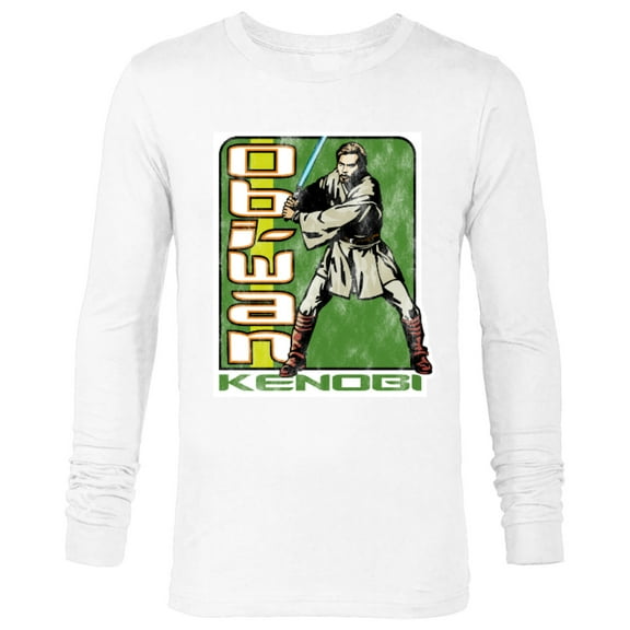 Star Wars Attack of the Clones Obi-Wan Kenobi - Long Sleeve T-Shirt for Men - Customized-White