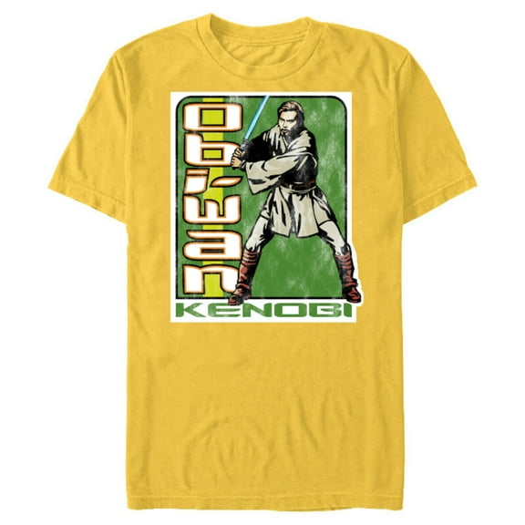 Star Wars Attack of the Clones Obi-Wan Kenobi - Short Sleeve Blended T-Shirt for Adults - Customized-Yellow