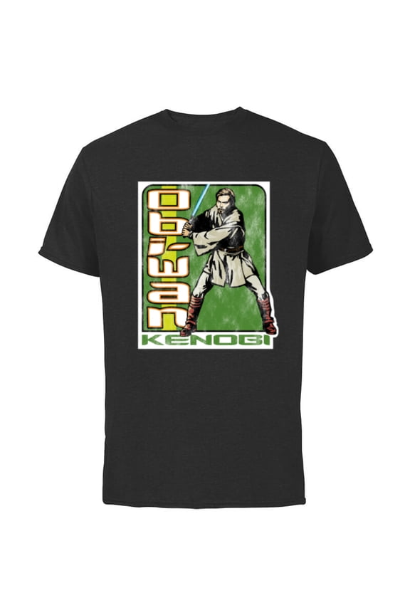 Attack of the Clones Obi-Wan Kenobi - Short Sleeve Cotton T-Shirt for Adults - Customized-Black