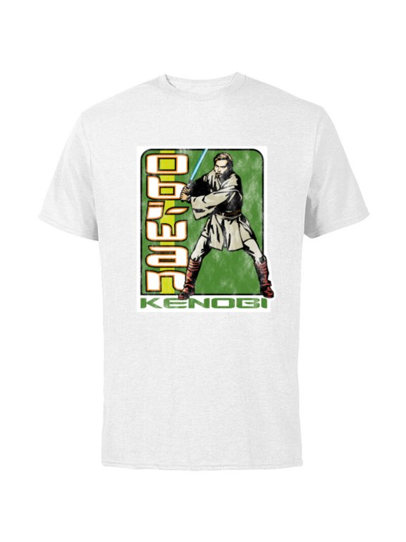 Attack of the Clones Obi-Wan Kenobi - Short Sleeve Cotton T-Shirt for Adults - Customized-White