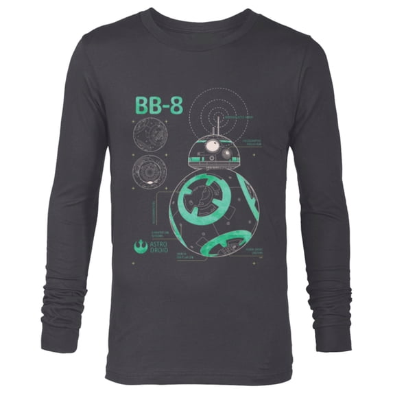 Star Wars BB-8 Astro Droid Blueprint - Long Sleeve T-Shirt for Men - Customized-Charcoal Heather