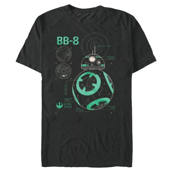 Star Wars BB-8 Astro Droid Blueprint - Short Sleeve Blended T-Shirt for Adults - Customized-Dark Heather