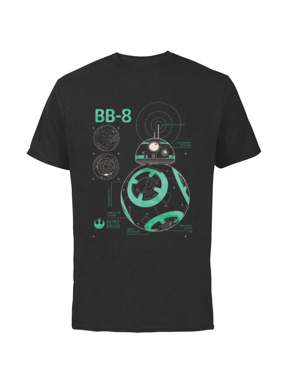 BB-8 Astro Droid Blueprint - Short Sleeve Cotton T-Shirt for Adults - Customized-Black