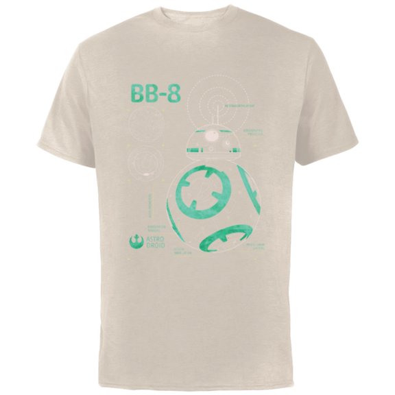 Star Wars BB-8 Astro Droid Blueprint - Short Sleeve Cotton T-Shirt for Adults - Customized-Natural