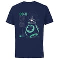 thumbnail image 1 of Star Wars BB-8 Astro Droid Blueprint - Short Sleeve Cotton T-Shirt for Adults - Customized-Navy, 1 of 5