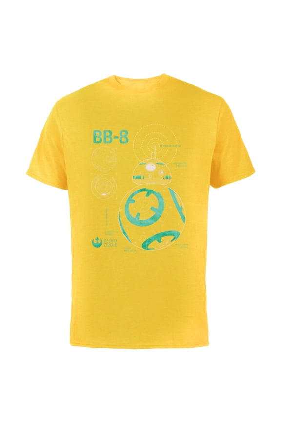BB-8 Astro Droid Blueprint - Short Sleeve Cotton T-Shirt for Adults - Customized-Yellow