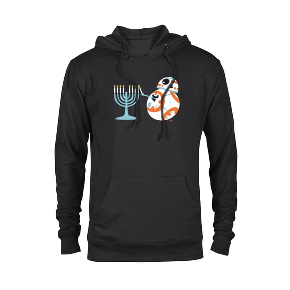 Star Wars BB-8 Lighting the Hanukkah Menorah - Pullover Hoodie for Adults - Customized-Black