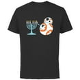 thumbnail image 1 of Star Wars BB-8 Lighting the Hanukkah Menorah - Short Sleeve Cotton T-Shirt for Adults - Customized-Black, 1 of 5