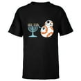 thumbnail image 1 of Star Wars BB-8 Lighting the Hanukkah Menorah - Short Sleeve T-Shirt for Kids - Customized-Black, 1 of 5