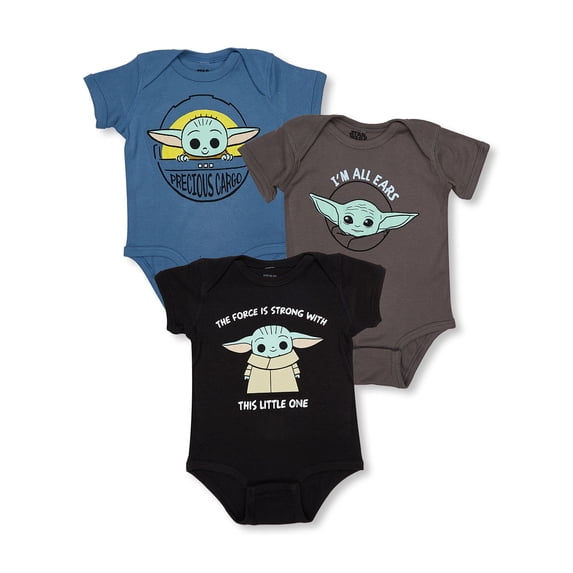 Star Wars Baby Boys' Baby Yoda 3-Pack Bodysuits - multi, 6 - 9 months (Newborn)
