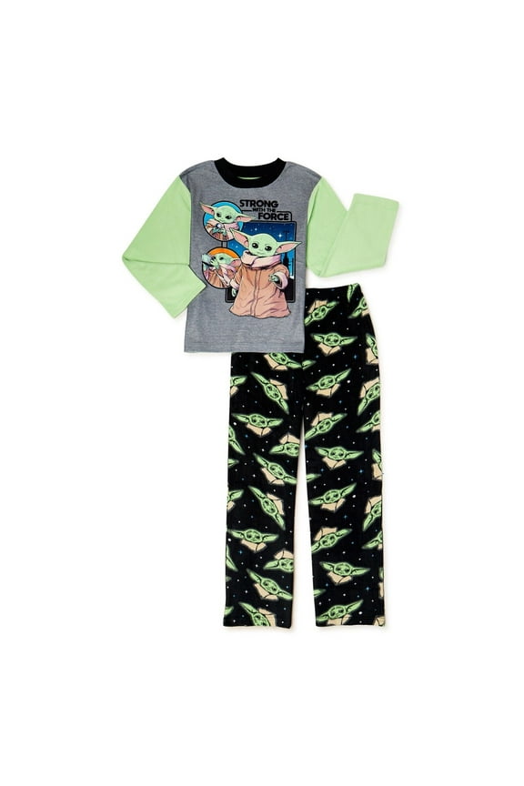 Baby Yoda 2 PC Long Sleeve Pajama Set Fleece Pants Boy Size 8