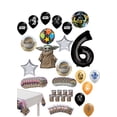 thumbnail image 1 of Star Wars Baby Yoda 6th Birthday Party Supplies 8 Guest Mandalorian Child Table Decorations and Balloon Bouquet, 1 of 9