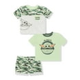 Star Wars Baby Yoda Baby Boy Short Sleeve Short Set, 3 Piece Outfit Set