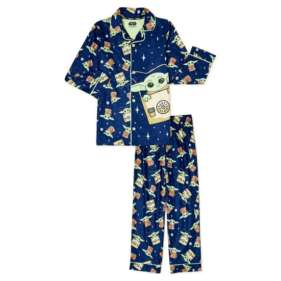 Star Wars Baby Yoda Boys' Long Sleeve Pajama Set, 2-Piece, Sizes 4-12