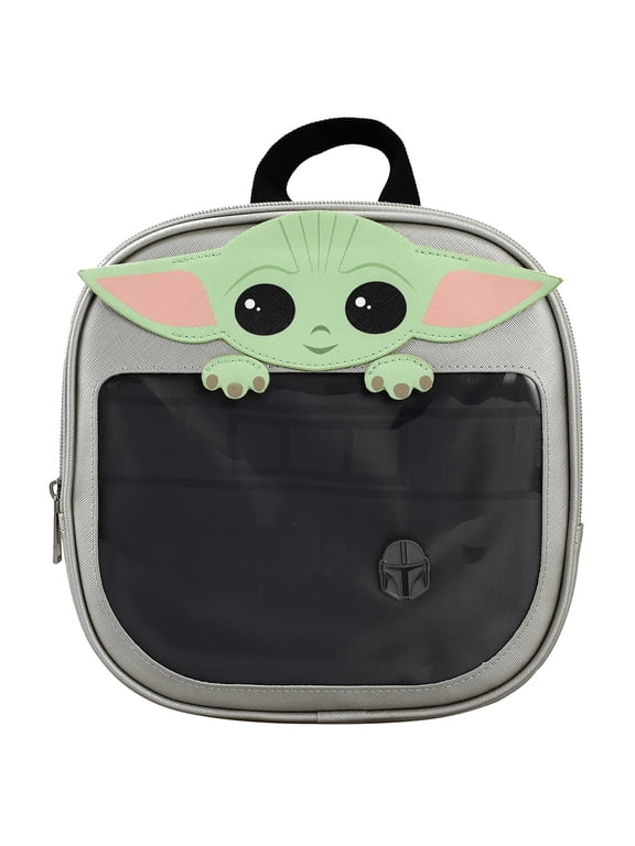 Star Wars Baby Yoda Character Grey Collectible Pin DIsplay Mini Backpack
