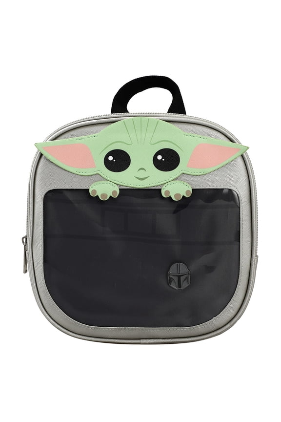 Star Wars Baby Yoda Character Grey Collectible Pin DIsplay Mini Backpack