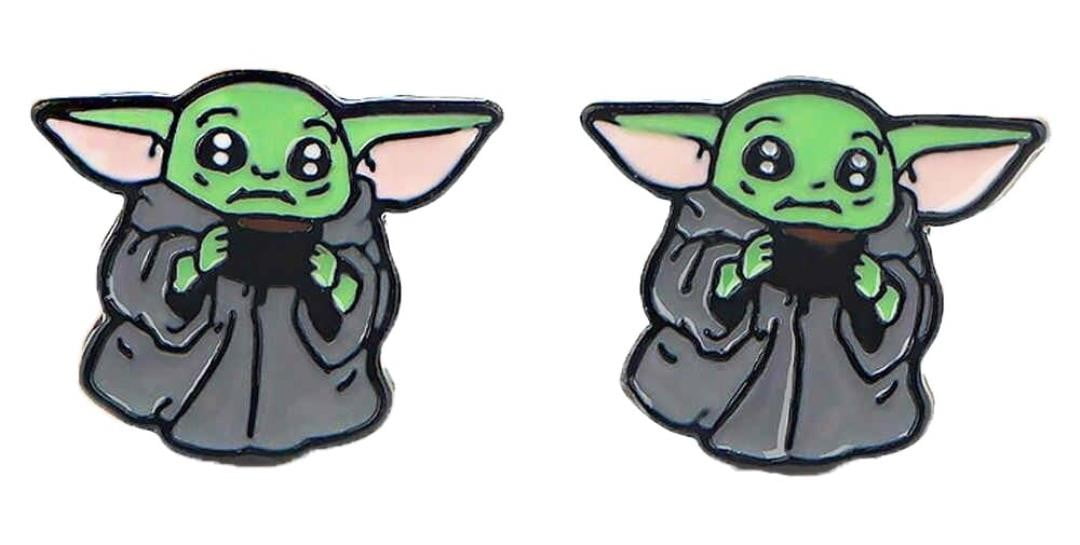 Star Wars Baby Yoda Enamel Metal Stud Earrings