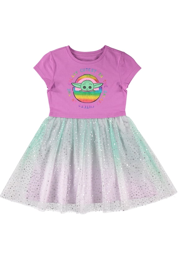 Baby Yoda Girls' Little Tulle Costume Dress- Sizes 4-16 - The Mandalorian The Child Bassinet Portrait