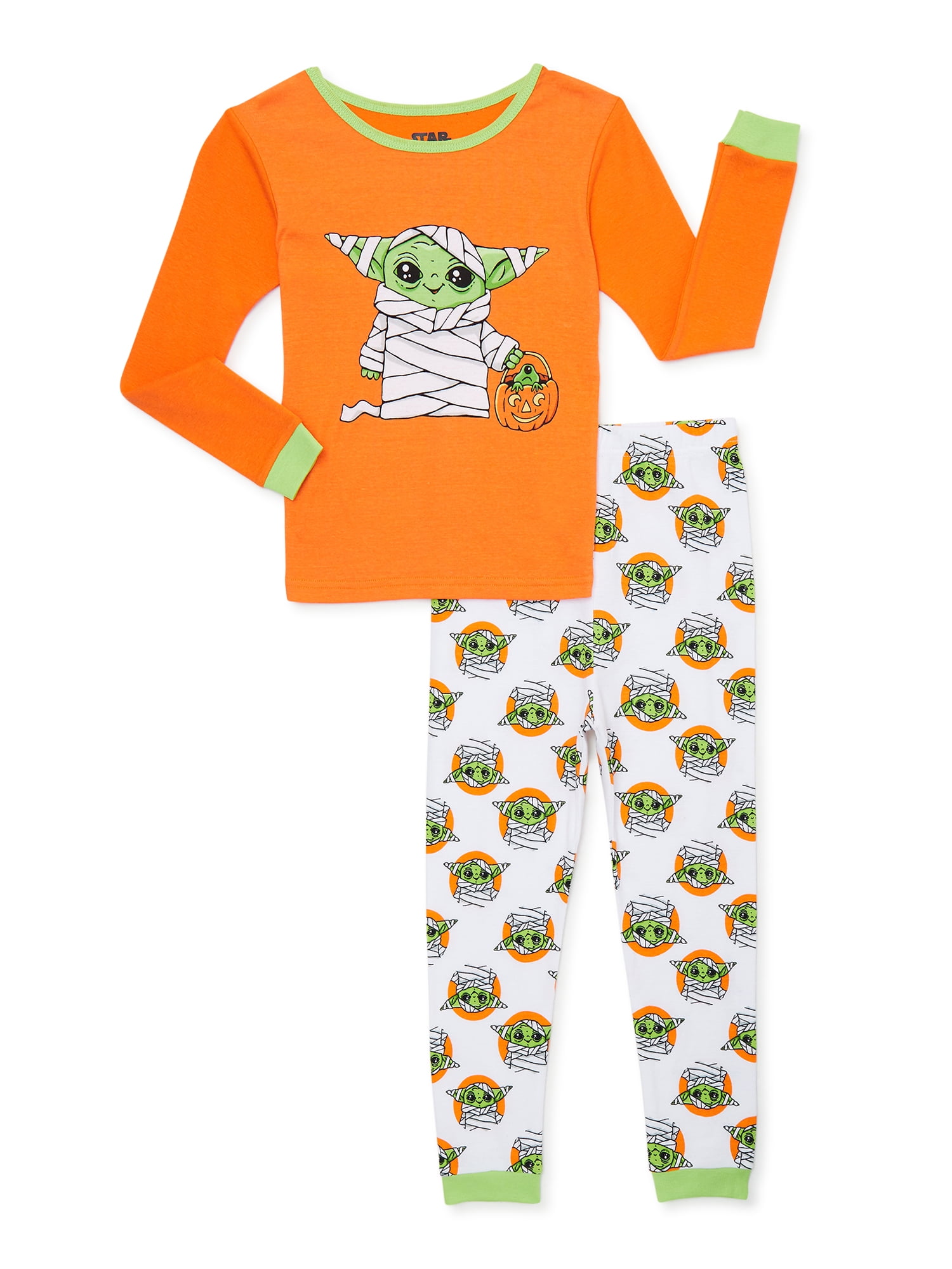 Star Wars Baby Yoda Girls Long Sleeve Top and Pants Halloween Pajama