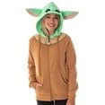 thumbnail image 1 of Star Wars Baby Yoda Juniors The Mandalorian The Child Character Costume Zip Hoodie, 1 of 8