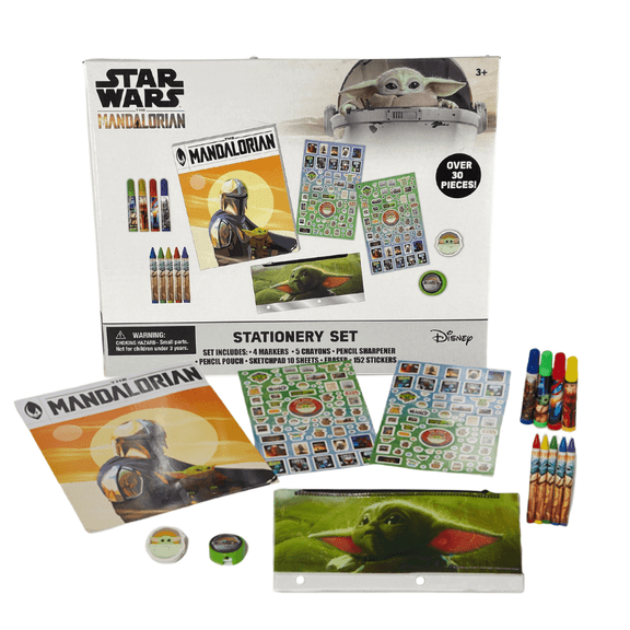 Star Wars Baby Yoda Kids Coloring Art Set with Pencil Case Markers and Stickers 30 Piece Set