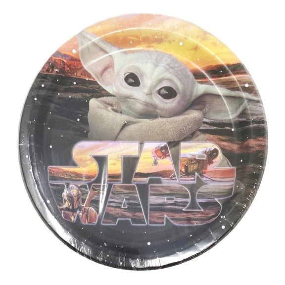 Star Wars Baby Yoda Large 8-5/8" Party Plates - Pack of 8