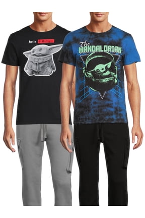 Star Wars Baby Yoda Men's & Big Men's Tie-Dye & Cloud Wash Graphic T-Shirts, 2-Pack, Sizes S-3XL