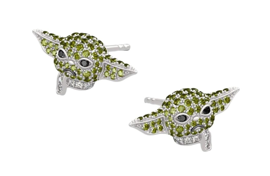 Star Wars Baby Yoda Rhinestone Metal Stud Earrings
