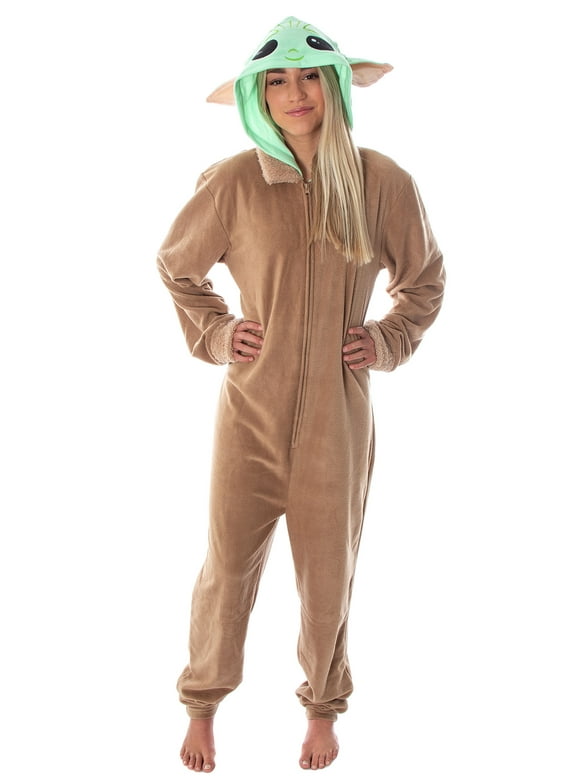 Star Wars Adult Unisex Baby Yoda The Child Costume One-Piece Union Suit Pajama Onesie For Men And Women