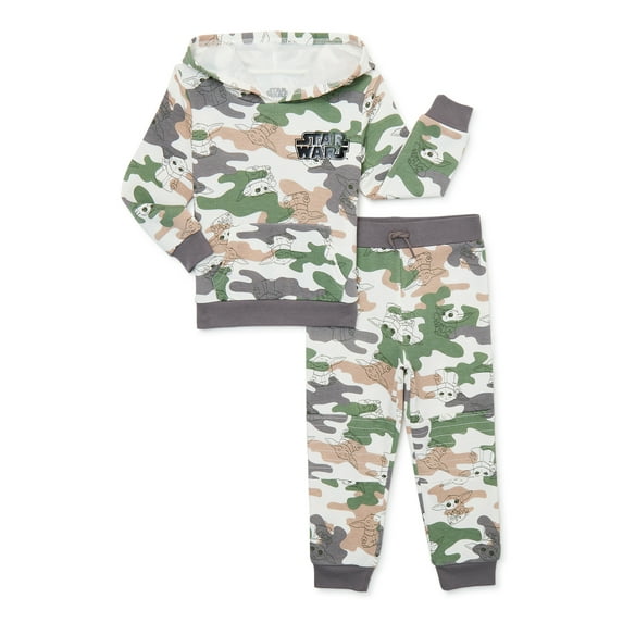 Star Wars Baby Yoda Toddler Boy Fleece Hoodie Outfit Set, Sizes 12M-5T